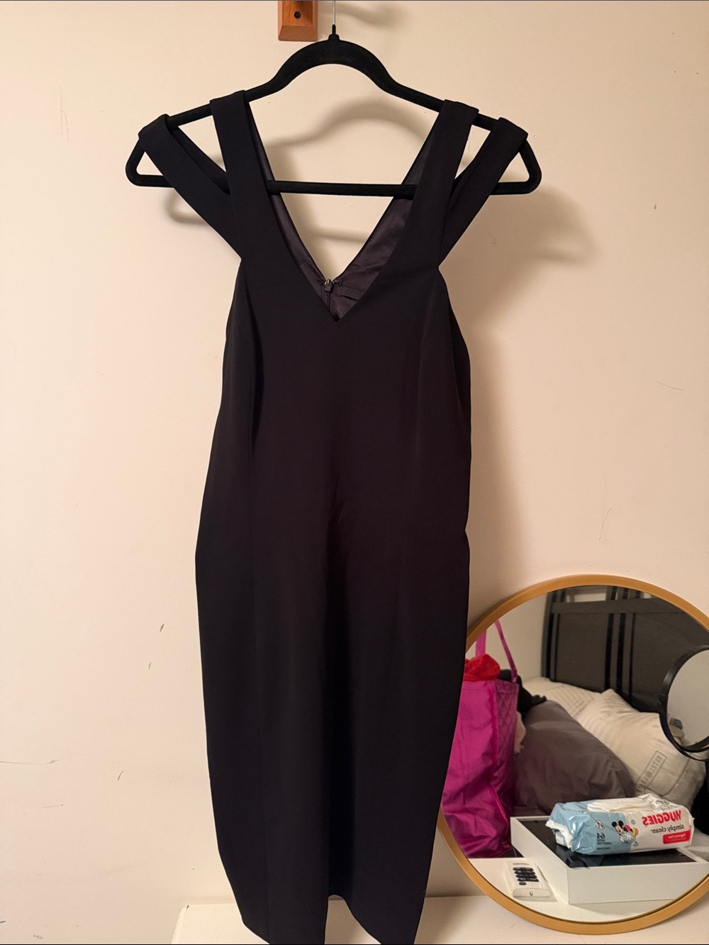 JAYGODFREY Black Strappy V-Neck Midi Dress